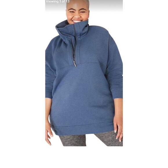 Old Navy Women’s Size XL Oversized Half Zip French Terry Funnel Neck Sweatshirt - Picture 1 of 13
